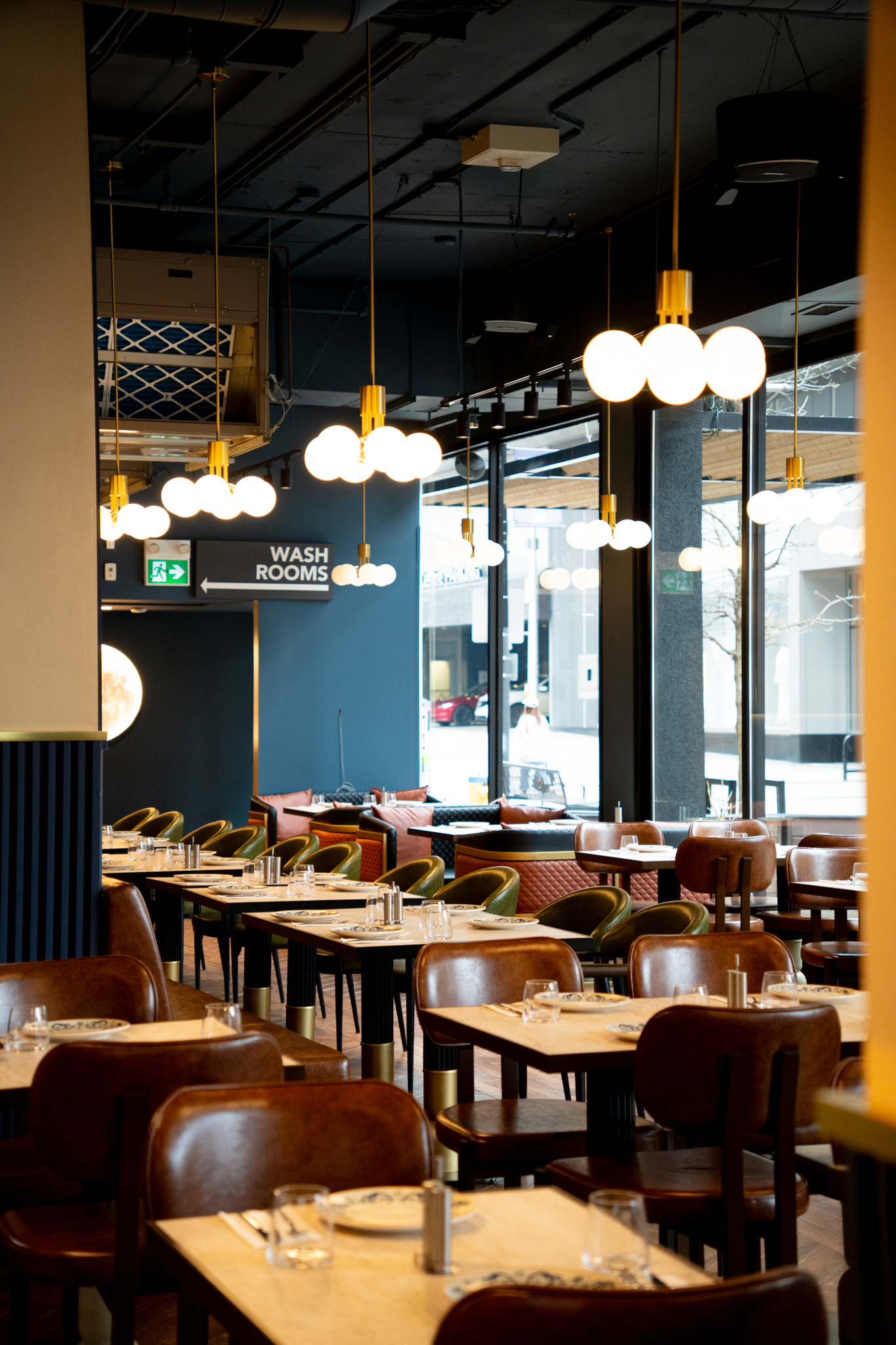 Cinematic restaurant interior photography
